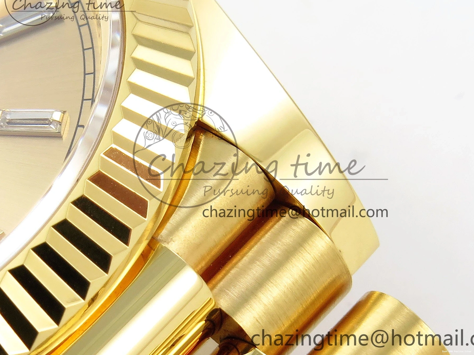 Best AAA Replica Sites Bezel ARF 228238 Crystal Diamonds Bracelet DayDate WrinkleFree 40 YG President VR 1550 on Steel 904L 0123